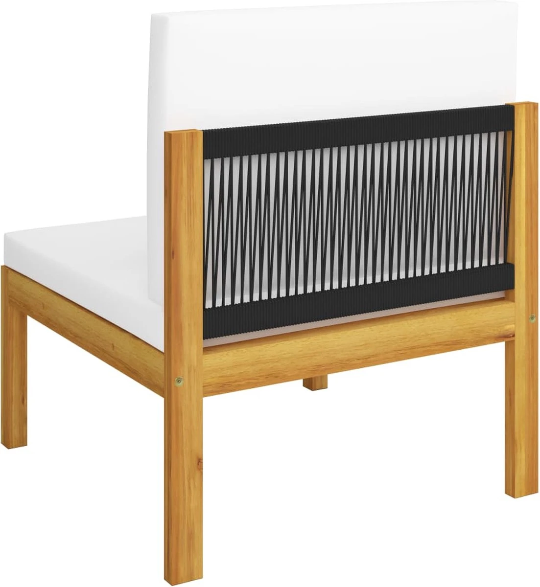 Decoways - 5-delige Loungeset Met Kussens Massief Acaciahout Crèmekleurig 8 Decoways - 5-delige Loungeset Met Kussens Massief Acaciahout Crèmekleurig - Afbeelding 8