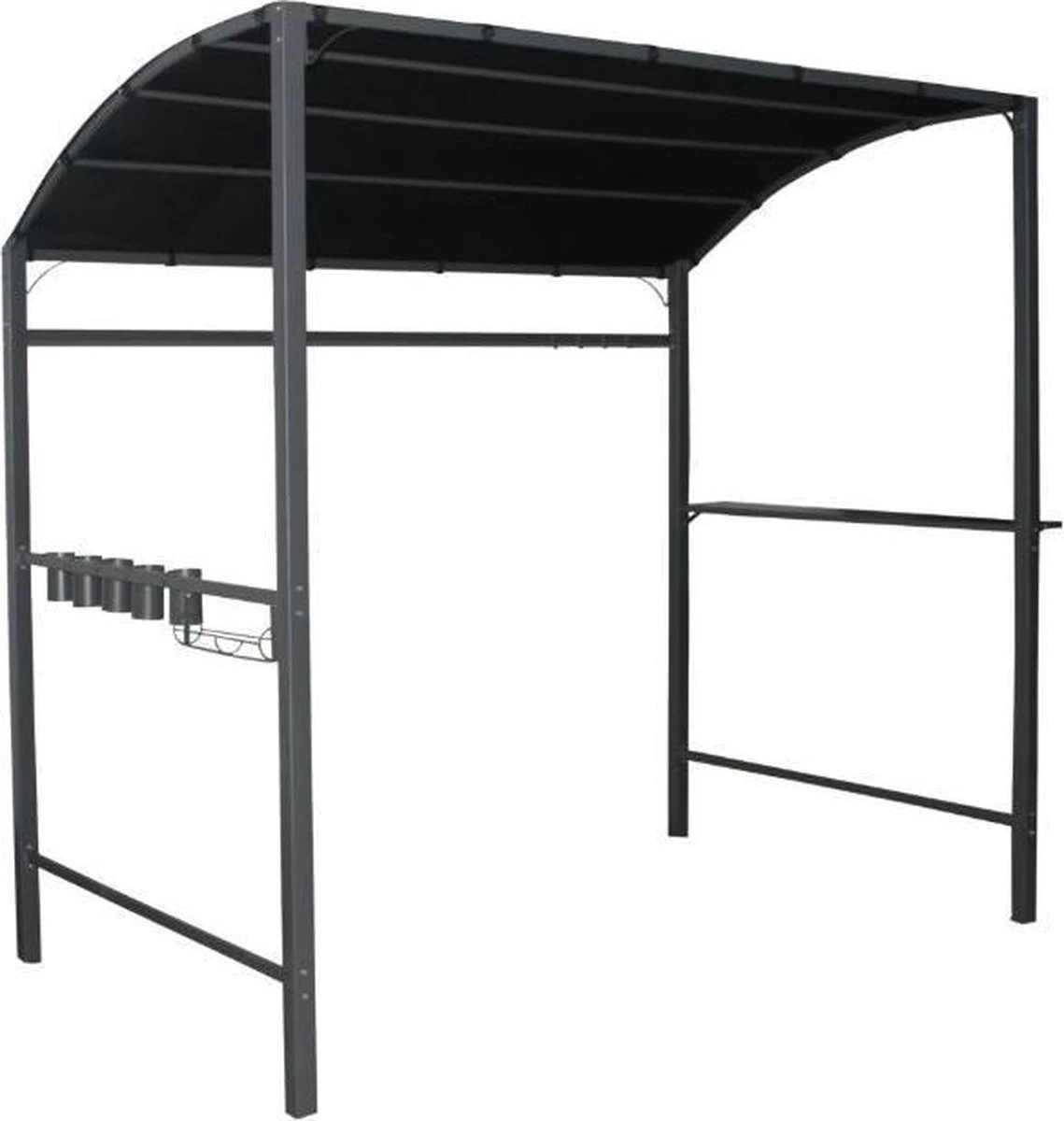 Merkloos Barbecue Overkapping Afm. 233 X 145 Cm Zwart 2 Merkloos Barbecue Overkapping Afm. 233 X 145 Cm Zwart - Afbeelding 2