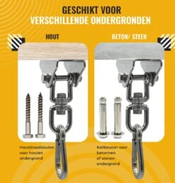 Itstrong® Plafondhaak Ophangsysteem Voor Binnen & Buiten – Ophanghaak Voor Bokszak – Schommel – Schommelstoel – Hangstoel - RVS -Tuinmeubelwinkel 1146x1200 2
