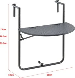 Balkontafel Cicala Inklapbaar 83,5x60x64 Cm Donkergrijs -Tuinmeubelwinkel 1147x1200 1