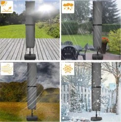 Kingsleeve Parasolhoes Tot Ø 330cm - Weerbestendig Robuust - Grijs -Tuinmeubelwinkel 1192x1200