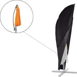 Parasolhoes Voor Zweefparasol - 265 Cm - Zwart - Waterbestendige Hoes Voor Parasol - Parasolhoes Staande Parasol Met Rits -Tuinmeubelwinkel 1193x1200