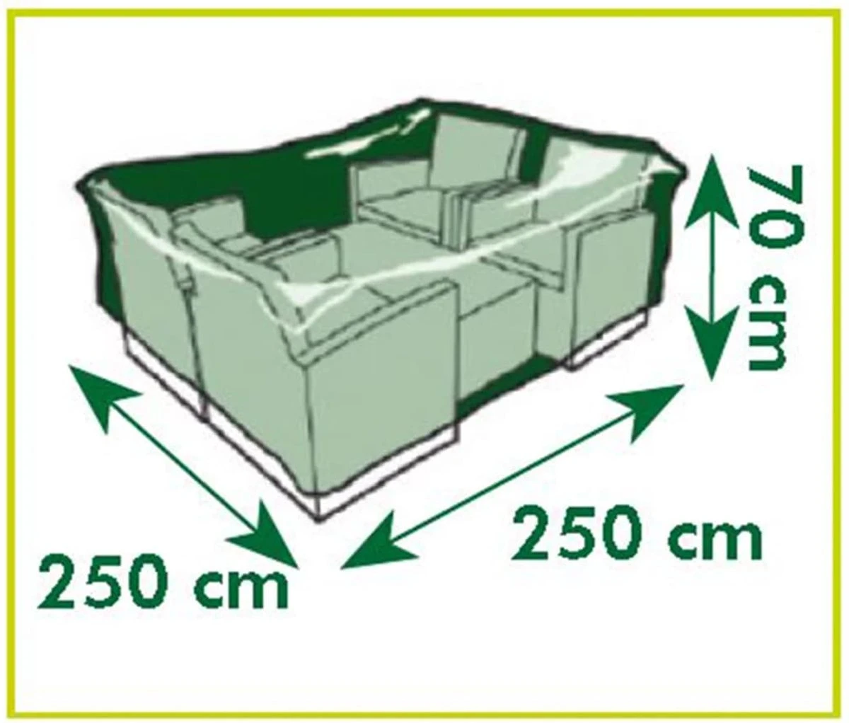 Nature - Tuinmeubelhoes - Beschermhoes Voor Loungeset - H70 X 250 X 250cm 4 Nature - Tuinmeubelhoes - Beschermhoes Voor Loungeset - H70 X 250 X 250cm - Afbeelding 4