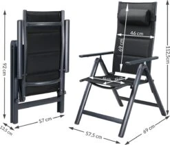 Casaria Tuinstoel Aluminium - 2 Stuks Inklapbaar - Antraciet 31 Casaria Tuinstoel Aluminium - 2 Stuks Inklapbaar - Antraciet -Tuinmeubelwinkel 1200x1026 1