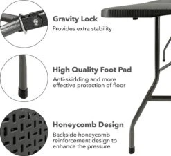 MaxxGarden Vouwtafel - Zwart - Rotanlook - 180x75x74 Cm 11 MaxxGarden Vouwtafel - Zwart - Rotanlook - 180x75x74 Cm -Tuinmeubelwinkel 1200x1099