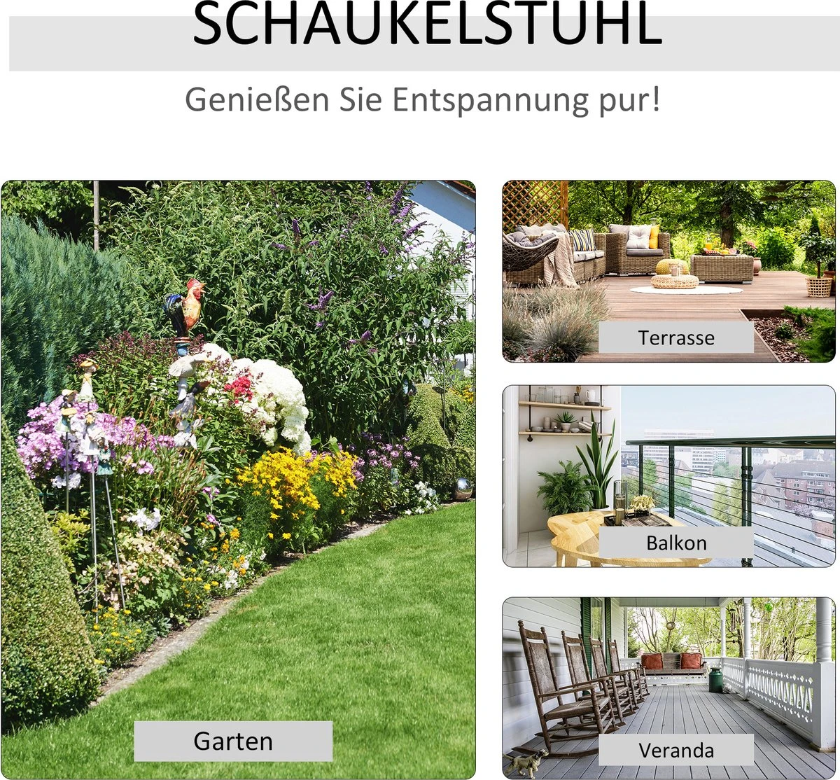 Outsunny Tuin Schommelstoel, Relaxstoel, Tuinstoel, Bamboe Multiplex Naturel 84A-171 6 Outsunny Tuin Schommelstoel, Relaxstoel, Tuinstoel, Bamboe Multiplex Naturel 84A-171 - Afbeelding 6