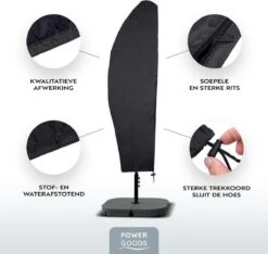 Power Goods Parasolhoes XXL Voor Zweefparasol – Parasolhoes Met Rits En Stok – Parasolhoes Staande Parasol – Tuinmeubelhoezen – Beschermhoes Zweefparasol – Waterproof – Anti-UV – 280 X 81 Cm -Tuinmeubelwinkel 1200x1135