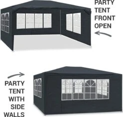 MaxxGarden Partytent - Paviljoen - 3x4m - Incl. Zijwanden - Waterdicht - Antraciet -Tuinmeubelwinkel 1200x1142 5