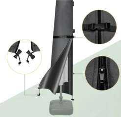 Kingsleeve Parasolhoes Tot Ø 330cm - Weerbestendig Robuust - Grijs -Tuinmeubelwinkel 1200x1163 1