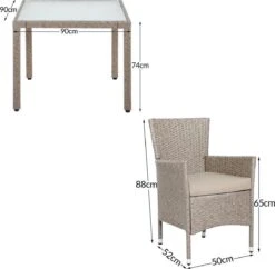 Casaria Polyrattan Tuinset - 4 Stoelen & Tafel 90x90 Cm - Beige Grijs 19 Casaria Polyrattan Tuinset - 4 Stoelen & Tafel 90x90 Cm - Beige Grijs -Tuinmeubelwinkel 1200x1175 1
