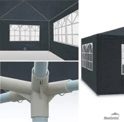 MaxxGarden Partytent - Paviljoen - 3x4m - Incl. Zijwanden - Waterdicht - Antraciet -Tuinmeubelwinkel 1200x1184 4