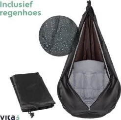 Vita5 Macramé Hangstoel - Voor Binnen En Buiten - Zonder Standaard - Incl. Kussen, Boekenvak En Beschermhoes - Tot 150kg - Grijs 20 Vita5 Macramé Hangstoel - Voor Binnen En Buiten - Zonder Standaard - Incl. Kussen, Boekenvak En Beschermhoes - Tot 150kg - Grijs -Tuinmeubelwinkel 1200x1185 2