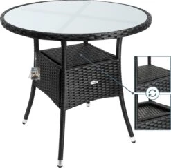 Casaria Polyrattan Bijzettafel 80cm Rond - 5mm Veiligheidsglas – Zwart 13 Casaria Polyrattan Bijzettafel 80cm Rond - 5mm Veiligheidsglas – Zwart -Tuinmeubelwinkel 1200x1185 3