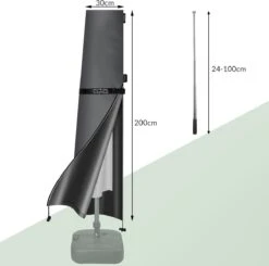 Kingsleeve Parasolhoes Tot Ø 330cm - Weerbestendig Robuust - Grijs -Tuinmeubelwinkel 1200x1191 2