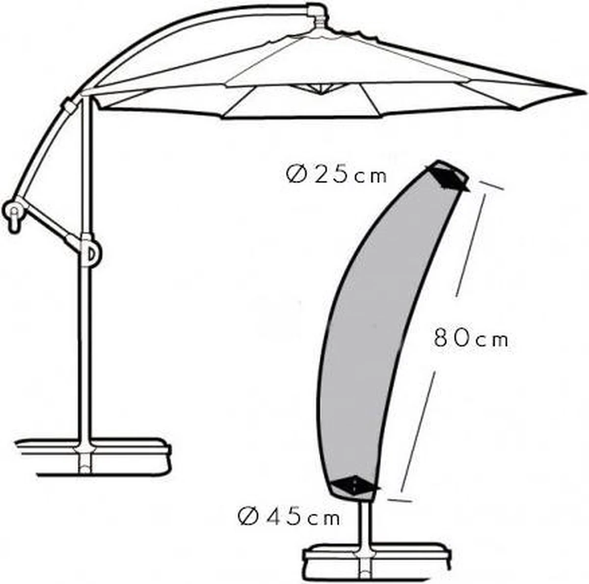 Pro Garden ProGarden Luxe Zweefparasolhoes - Zweefparasol Hoes 2 Pro Garden ProGarden Luxe Zweefparasolhoes - Zweefparasol Hoes - Afbeelding 2