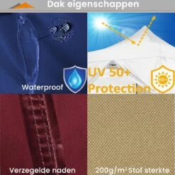 Easy Up Partytent - Partytent - Paviljoen - Partytent Opvouwbaar - Partytent 3x3 - Partytent Met Zijwanden - Inclusief Trolley - Waterdicht - UV 50+ Bescherming - Met Ramen - 16 Kg - Staal - Antraciet - 300 X 300 Cm 15 Easy Up Partytent - Partytent - Paviljoen - Partytent Opvouwbaar - Partytent 3x3 - Partytent Met Zijwanden - Inclusief Trolley - Waterdicht - UV 50+ Bescherming - Met Ramen - 16 Kg - Staal - Antraciet - 300 X 300 Cm -Tuinmeubelwinkel 1200x1195 9