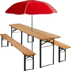 Casaria Tuinset Hout – 2 Banken 1Tafel Inklapbaar - 170x46x75cm -Tuinmeubelwinkel 1200x1197 12