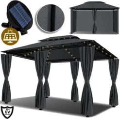 El Jardin - Partytent - 4x3 - Waterdicht Dak - Wanden - Solar - Antraciet Paviljoen 10 El Jardin - Partytent - 4x3 - Waterdicht Dak - Wanden - Solar - Antraciet Paviljoen -Tuinmeubelwinkel 1200x1197 16