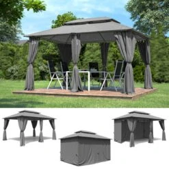 El Jardin - Partytent - 4x3 - Waterdicht Dak - Wanden - Solar - Antraciet Paviljoen 9 El Jardin - Partytent - 4x3 - Waterdicht Dak - Wanden - Solar - Antraciet Paviljoen -Tuinmeubelwinkel 1200x1200 1071
