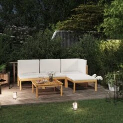 Decoways - 5-delige Loungeset Met Kussens Massief Acaciahout Crèmekleurig 29 Decoways - 5-delige Loungeset Met Kussens Massief Acaciahout Crèmekleurig -Tuinmeubelwinkel 1200x1200 1090
