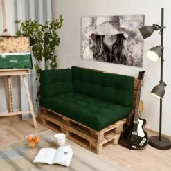 Beautissu Style – Palletkussen Set – 1x Zitkussen 120x80 Cm & 1x Rugkussen 120x40 Cm – Donker Groen -Tuinmeubelwinkel 1200x1200 1217