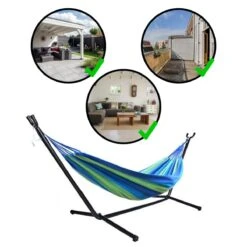 Hangmat Met Standaard En Opbergtas – 2 Persoons – Max. Draaggewicht 200Kg – Hangmatset – Hangmatten – Hang Mat Voor Binnen En Buiten – Hangmatstandaard – Hammock – Blauw / Groen 10 Hangmat Met Standaard En Opbergtas – 2 Persoons – Max. Draaggewicht 200Kg – Hangmatset – Hangmatten – Hang Mat Voor Binnen En Buiten – Hangmatstandaard – Hammock – Blauw / Groen -Tuinmeubelwinkel 1200x1200 1332