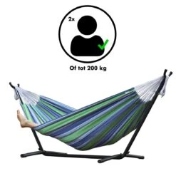 Hangmat Met Standaard En Opbergtas – 2 Persoons – Max. Draaggewicht 200Kg – Hangmatset – Hangmatten – Hang Mat Voor Binnen En Buiten – Hangmatstandaard – Hammock – Blauw / Groen 12 Hangmat Met Standaard En Opbergtas – 2 Persoons – Max. Draaggewicht 200Kg – Hangmatset – Hangmatten – Hang Mat Voor Binnen En Buiten – Hangmatstandaard – Hammock – Blauw / Groen -Tuinmeubelwinkel 1200x1200 1334