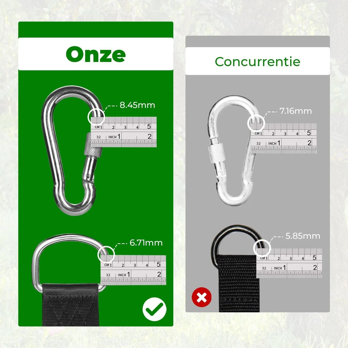 4House Ophang Koord Voor Hangmat, Hangstoel / Schommel - Hangmat Bevestigingsset Inclusief Haken - Karabijnhaak - Hangmat Standaard -Schommelophangset - Hangmat Ophangsysteem -150cm - Tot 1000kg - Boomvriendelijke Hangmat Ophangset - Set Van 2Stuks 4 4House Ophang Koord Voor Hangmat, Hangstoel / Schommel - Hangmat Bevestigingsset Inclusief Haken - Karabijnhaak - Hangmat Standaard -Schommelophangset - Hangmat Ophangsysteem -150cm - Tot 1000kg - Boomvriendelijke Hangmat Ophangset - Set Van 2Stuks - Afbeelding 4