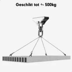 Luxe Ophangsysteem - 180° Schommelen, 360° Roteerbaar - Plafondhaak - Ophanghaak - Hangstoel Buiten - Hangstoel Binnen – Schommelstoel - Schommel - Bokszakken - RVS - Nederlandse Handleiding - -Tuinmeubelwinkel 1200x1200 232