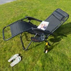 Luxe Ligstoel Met Hoofdsteun & Voetsteun - Verstelbare Rugleuning - Zonnebed Relaxstoel Voor Tuin/Terras/Strand/Balkon/Zwembad/Camping - Inklapbaar - Weerbestendig - Zwart -Tuinmeubelwinkel 1200x1200 279