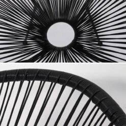 Set Van 2 Design Stoelen Ei-vormig - Acapulco Zwart - Stoelen 4 Poten Retro Design, Plastic Koorden, Binnen/buiten -Tuinmeubelwinkel 1200x1200 368