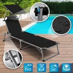 Sens Design Zonnebed - Ligbed Inklapbaar Met Zonneklep - Zwart -Tuinmeubelwinkel 1200x1200 382