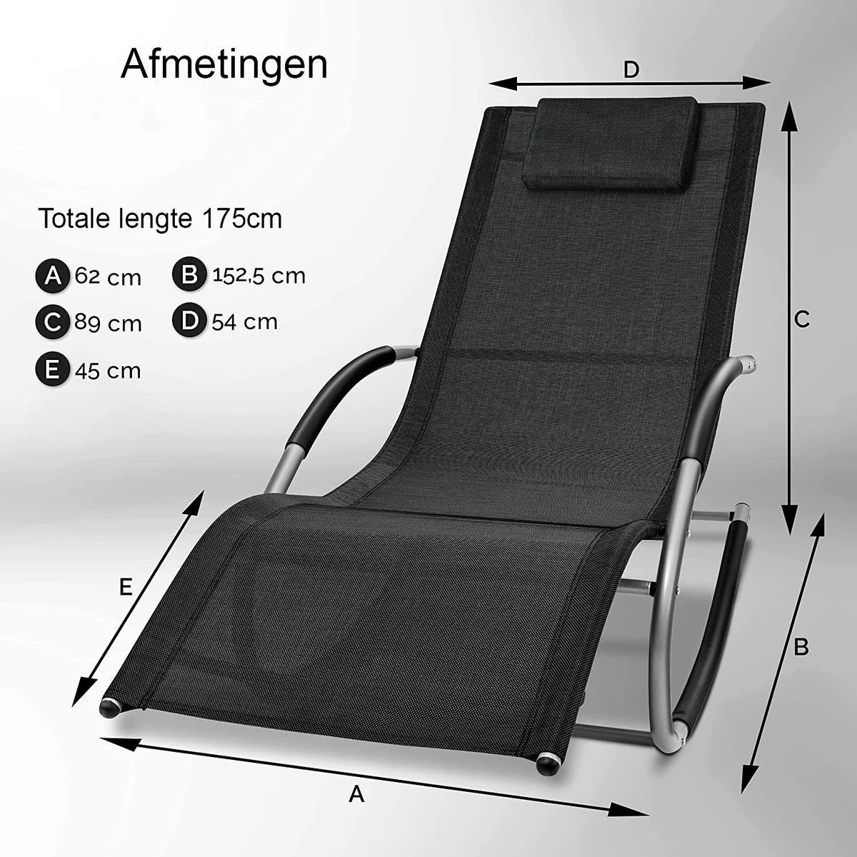 Sens Design Zonnebed - Ligbed - Weerbestendig - Zwart 3 Sens Design Zonnebed - Ligbed - Weerbestendig - Zwart - Afbeelding 3