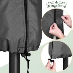 Kingsleeve Parasolhoes Tot Ø 330cm - Weerbestendig Robuust - Grijs -Tuinmeubelwinkel 1200x1200 51