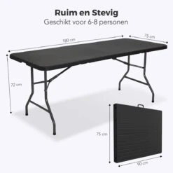 LifeGoods Klaptafel - Inklapbaar - 180 Cm - 6 Tot 8 Personen - Zwart 13 LifeGoods Klaptafel - Inklapbaar - 180 Cm - 6 Tot 8 Personen - Zwart -Tuinmeubelwinkel 1200x1200 561