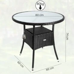 Casaria Polyrattan Bijzettafel 80cm Rond - 5mm Veiligheidsglas – Zwart 10 Casaria Polyrattan Bijzettafel 80cm Rond - 5mm Veiligheidsglas – Zwart -Tuinmeubelwinkel 1200x1200 586