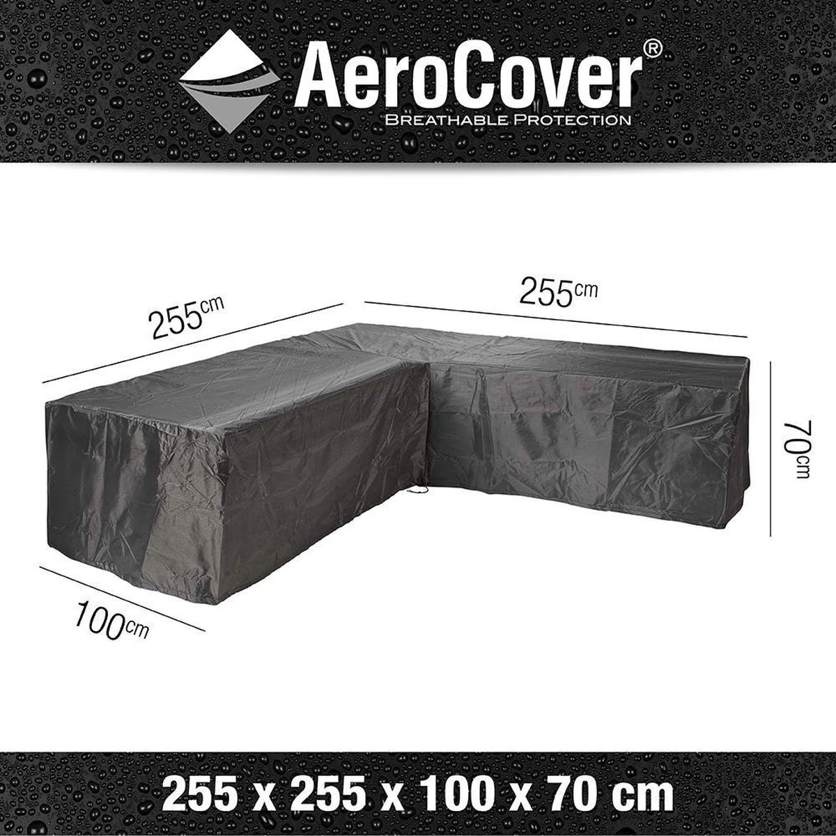 Aerocover Loungesethoes - L-vorm - L 255 X L 255 X B 100 X H 70 Cm 1 Aerocover Loungesethoes - L-vorm - L 255 X L 255 X B 100 X H 70 Cm