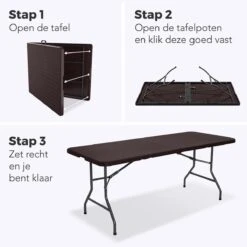 LifeGoods Klaptafel - Inklapbaar - 180 Cm - 6 Tot 8 Personen - Bruin 15 LifeGoods Klaptafel - Inklapbaar - 180 Cm - 6 Tot 8 Personen - Bruin -Tuinmeubelwinkel 1200x1200 654