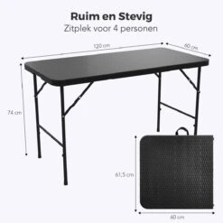 LifeGoods Klaptafel - Inklapbaar - 120 Cm - 4 Personen - Zwart 13 LifeGoods Klaptafel - Inklapbaar - 120 Cm - 4 Personen - Zwart -Tuinmeubelwinkel 1200x1200 661