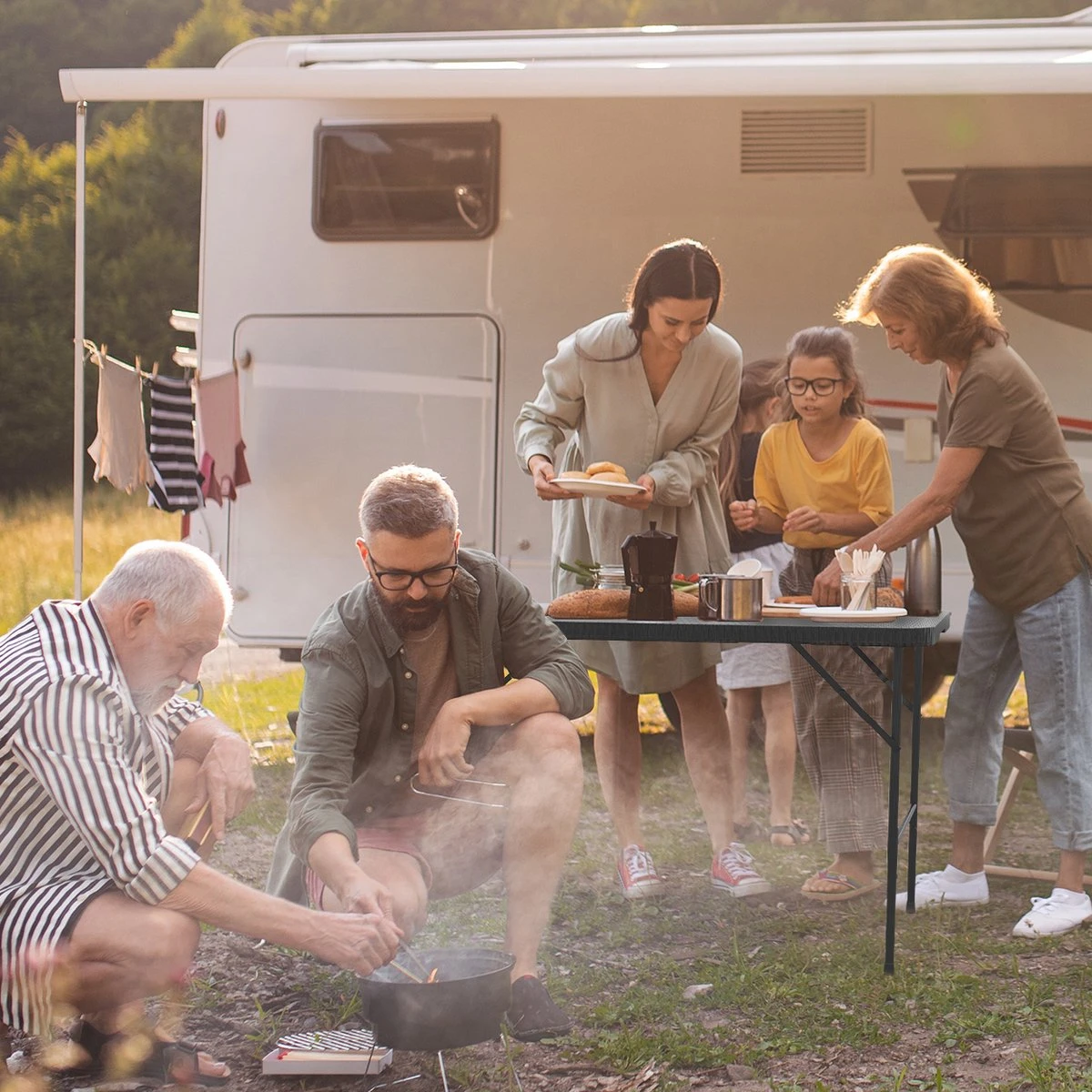 LifeGoods Klaptafel - Inklapbaar - 120 Cm - 4 Personen - Zwart 8 LifeGoods Klaptafel - Inklapbaar - 120 Cm - 4 Personen - Zwart - Afbeelding 8