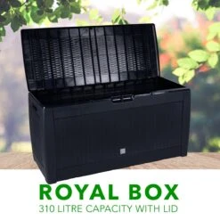 Opbergbox 310L UV-Bestendig Weerbestendig Wielen Tuinbox Rotan-look Antraciet -Tuinmeubelwinkel 1200x1200 689
