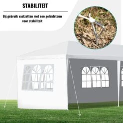 Merkloos Partytent - Paviljoen Opvouwbaar - Easy Up Tuintent Met Zijpanelen - Groen/ 6m X 3m/ 120g/m² -Tuinmeubelwinkel 1200x1200 863