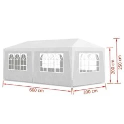 MaxxGarden Partytent - Paviljoen - 3x6m - Incl. Zijwanden - Waterdicht - Wit -Tuinmeubelwinkel 1200x1200 901