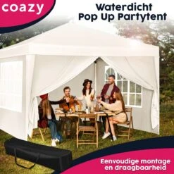Waterdichte Partytent 3x3 Meter Opvouwbaar Met Zijwanden- Paviljoen Met Zijpanelen - Easy Up - Pop-up Tent Met Haringen, Touw En Anti Slip Poten 12 Waterdichte Partytent 3x3 Meter Opvouwbaar Met Zijwanden- Paviljoen Met Zijpanelen - Easy Up - Pop-up Tent Met Haringen, Touw En Anti Slip Poten -Tuinmeubelwinkel 1200x1200 909