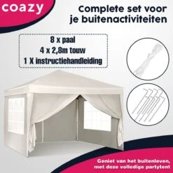 Waterdichte Partytent 3x3 Meter Opvouwbaar Met Zijwanden- Paviljoen Met Zijpanelen - Easy Up - Pop-up Tent Met Haringen, Touw En Anti Slip Poten 14 Waterdichte Partytent 3x3 Meter Opvouwbaar Met Zijwanden- Paviljoen Met Zijpanelen - Easy Up - Pop-up Tent Met Haringen, Touw En Anti Slip Poten -Tuinmeubelwinkel 1200x1200 911