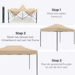 LifeGoods Partytent - 3x4.5 M - Zijwanden - Easy Up - Opvouwbaar - Waterdicht - Draagtas Met Wieltjes - Beige 18 LifeGoods Partytent - 3x4.5 M - Zijwanden - Easy Up - Opvouwbaar - Waterdicht - Draagtas Met Wieltjes - Beige -Tuinmeubelwinkel 1200x1200 931