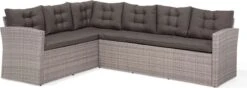 Beliani VITERBO - Loungeset Voor 8 - Grijs - PE Rotan -Tuinmeubelwinkel 1200x429