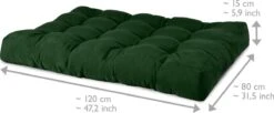 Beautissu Style – Palletkussen Set – 1x Zitkussen 120x80 Cm & 1x Rugkussen 120x40 Cm – Donker Groen -Tuinmeubelwinkel 1200x494