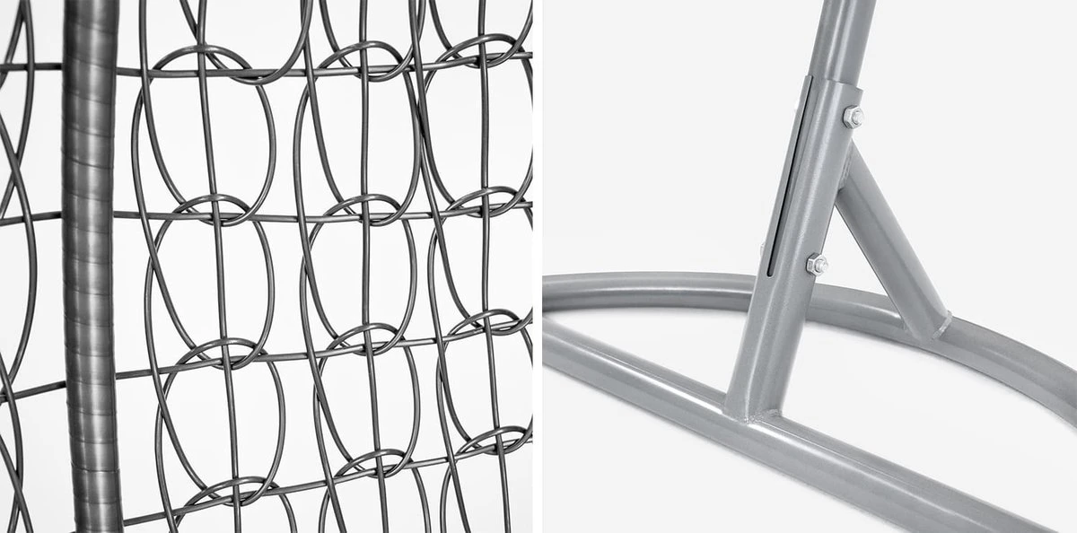 Hangstoel - Ei Stoel - Met Grijze Standaard & Kussens - Tot 125kg 2 Hangstoel - Ei Stoel - Met Grijze Standaard & Kussens - Tot 125kg - Afbeelding 2