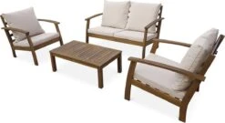 Houten Loungeset 4 Plaatsen - Ushuaïa -ecru Kussens, Bank, Fauteuils En Lage Tafel Van Acacia, Design 7 Houten Loungeset 4 Plaatsen - Ushuaïa -ecru Kussens, Bank, Fauteuils En Lage Tafel Van Acacia, Design -Tuinmeubelwinkel 1200x655 4